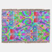 手とデジタル絵を描パターンArt 22 スローブランケット (正面)