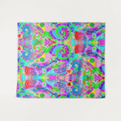 手とデジタル絵を描パターンArt 22 タペストリー (正面(横))