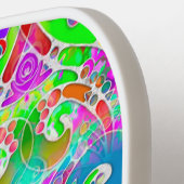 手とデジタル絵を描パターンArt 22 ピックルボールラケット (左詳細)