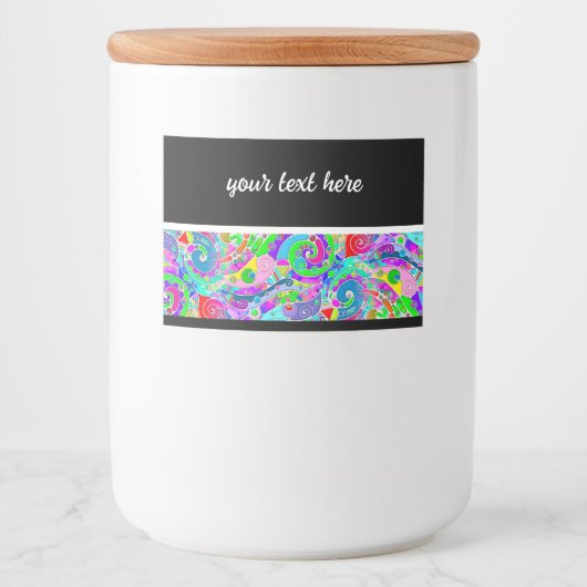 手とデジタル絵を描パターンArt 22 フードラベル (正面)