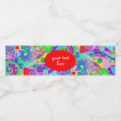 手とデジタル絵を描パターンArt 22 ペットボトルラベル (シングルラベル)