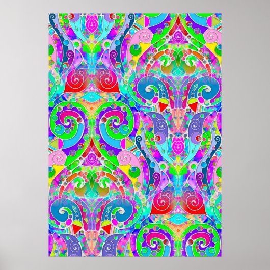 手とデジタル絵を描パターンArt 22 ポスター (正面)