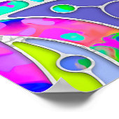 手とデジタル絵を描パターンArt 22 ポスター (角)