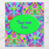 手とデジタル絵を描パターンArt 22 ワインラベル (シングルラベル)