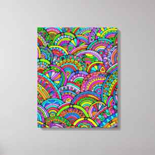 手とデジタル絵を描パターンArt 27 キャンバスプリント