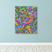 手とデジタル絵を描パターンArt 27 キャンバスプリント (インサイチュ (ウッドフロア))