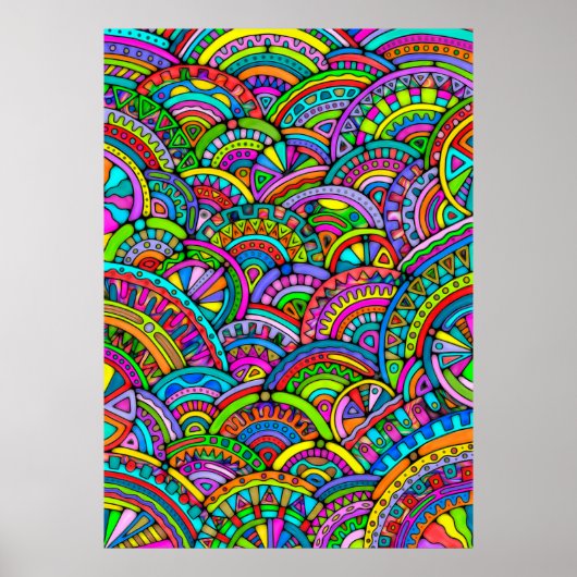 手とデジタル絵を描パターンArt 27 ポスター (正面)