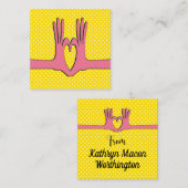 手とハートギフトの囲い名刺 スクエア名刺 (正面/裏面)