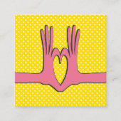 手とハートギフトの囲い名刺 スクエア名刺 (正面)