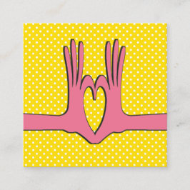 手とハートギフトの囲い名刺 スクエア名刺