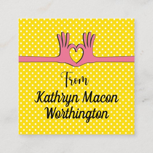手とハートギフトの囲い名刺 スクエア名刺 (裏面)