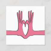 手とハートギフトの囲い名刺 スクエア名刺 (正面)