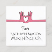 手とハートギフトの囲い名刺 スクエア名刺 (裏面)