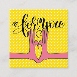 手とハートギフトの囲い名刺 スクエア名刺