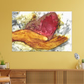 手とハート60x40インチのフレーム キャンバスプリント (インサイチュ (リビング))