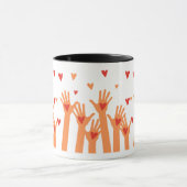 手とハート マグカップ (中央)