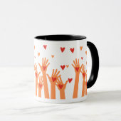 手とハート マグカップ (正面右)