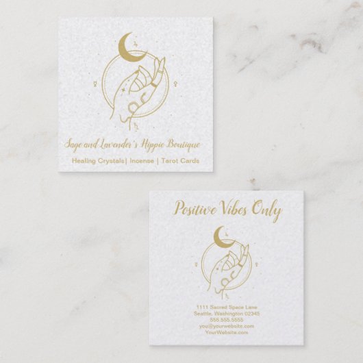 手と月のオカルトショップスクエア名刺 スクエア名刺 (正面/裏面)