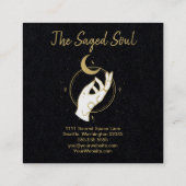 手と月 スクエア名刺 (裏面)