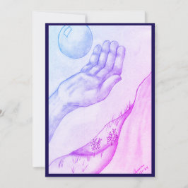 手と球 – 青 招待状