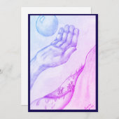 手と球 – 青 招待状 (正面/裏面)