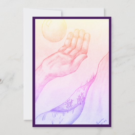 手と精液？ – 紫（フラット） 招待状 (正面)