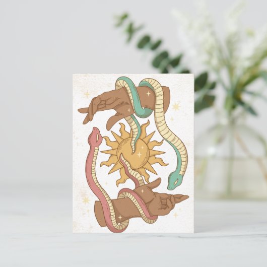 手と蛇オカルトはがき ポストカード (スタンド正面)