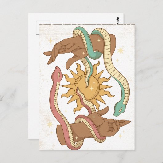 手と蛇オカルトはがき ポストカード (正面/裏面)