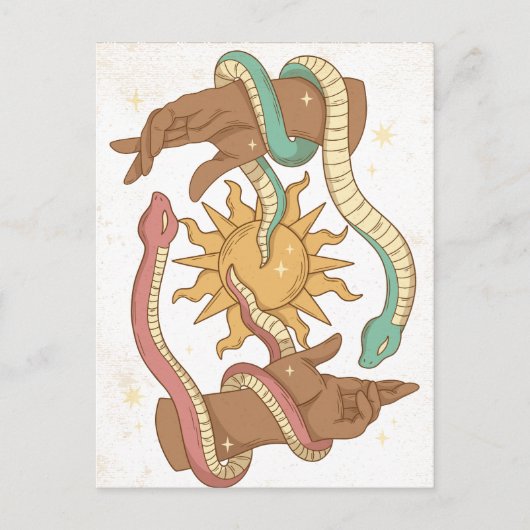 手と蛇オカルトはがき ポストカード (正面)