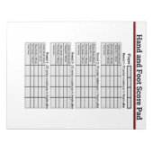 手と足カードのゲームスコアパッド ノートパッド (正面)