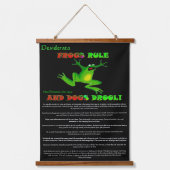 手と足ジャンプのDesiderataカエル 吊り下げ型タペストリー (正面)