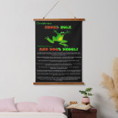 手と足ジャンプのDesiderataカエル 吊り下げ型タペストリー (寝室)