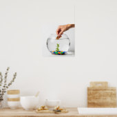 手と釣りボールのグラフィック ポスター (キッチン)