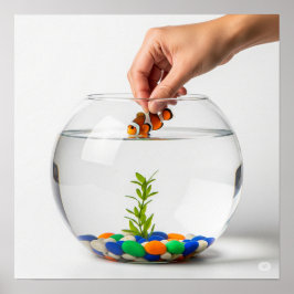 手と釣りボールのグラフィック ポスター