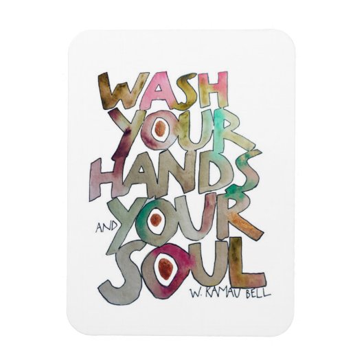 手と魂の冷蔵庫のマグネットを洗う マグネット (縦)