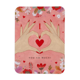 手にかわいらし愛のサインをバレンタイン マグネット