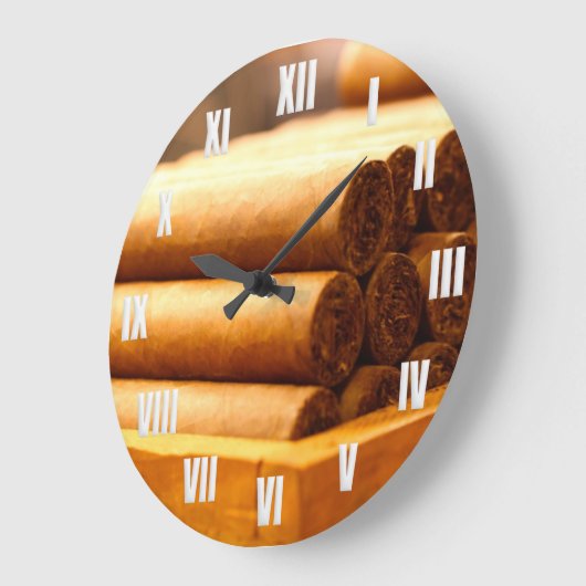 手によってシガーのLaのRomanaの転がられる先生ローマ数字 ラージ壁時計 (傾斜)