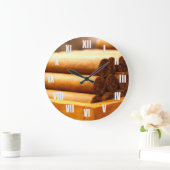 手によってシガーのLaのRomanaの転がられる先生ローマ数字 ラージ壁時計 (ホーム)