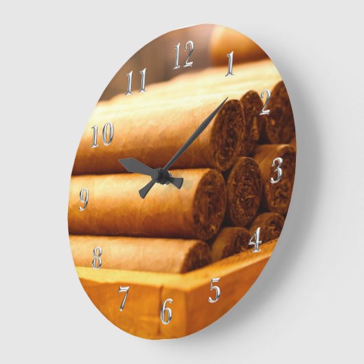 手によってシガーのLaのRomanaの転がられる先生銀製数 ラージ壁時計 (傾斜)