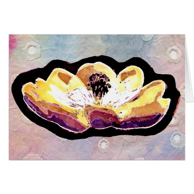 手によって切り分けられるマグノリアの花 (正面横)