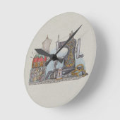 手によって動力を与えられるミシン ラウンド壁時計 (傾斜)