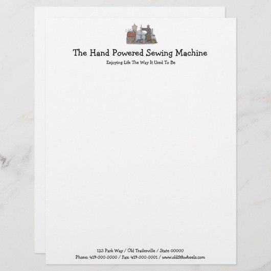 手によって動力を与えられるミシン レターヘッド (正面/裏面)