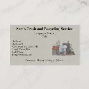 手によって動力を与えられるミシン 名刺