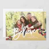 手によって文字を入れられる果実に金ゴールドの休日の写真を信じて下さい シーズンカード (正面/裏面)