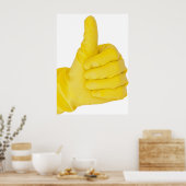 手にイエローラテックス手袋 ポスター (キッチン)