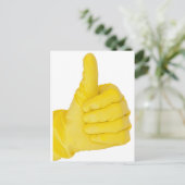 手にイエローラテックス手袋 ポストカード (スタンド正面)