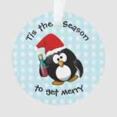 「手に入る季節メリー」かわいいペンギン飲 オーナメント (正面)