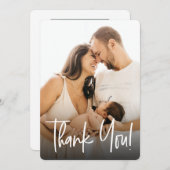 手に入れカスタムる写真赤ちゃんシャワー サンキューカード (正面/裏面)