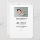 手に入れカスタムる写真赤ちゃんシャワー サンキューカード (裏面)