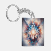 手に受け入れられる宇宙エネルギー キーホルダー (正面左)